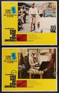 8z144 DAY OF THE JACKAL 8 LCs '73 Fred Zinnemann assassination classic, master killer Edward Fox!
