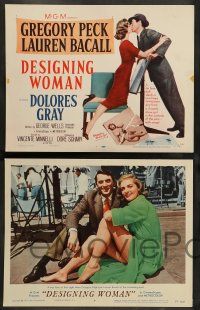 8z152 DESIGNING WOMAN 8 LCs '57 great images of Gregory Peck & sexy Lauren Bacall!