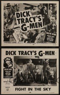 8z785 DICK TRACY'S G-MEN 4 chapter 12 LCs R55 complete set with title card for Fight in the Sky!
