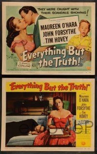8z173 EVERYTHING BUT THE TRUTH 8 LCs '56 sexy Maureen O'Hara got caught with her scandals showing!