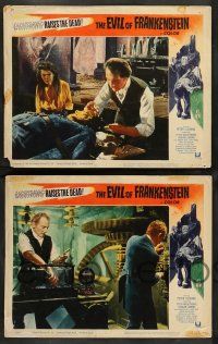 8z791 EVIL OF FRANKENSTEIN 4 LCs '64 Peter Cushing, Hammer, some wonderful monster images!
