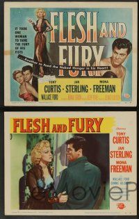 8z190 FLESH & FURY 8 LCs '52 boxer Tony Curtis, Jan Sterling, Mona Freeman, boxing love triangle!
