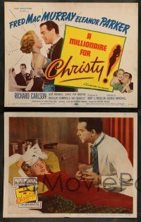 8z321 MILLIONAIRE FOR CHRISTY 8 LCs '51 Fred MacMurray, pretty Eleanor Parker, Richard Carlson!