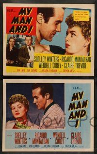 8z339 MY MAN & I 8 LCs '52 great images of pretty Shelley Winters & Ricardo Montalban!