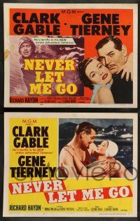 8z347 NEVER LET ME GO 8 LCs '53 Clark Gable & pretty Gene Tierney get married!