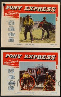 8z391 PONY EXPRESS 8 LCs '53 Charlton Heston as Buffalo Bill with Rhonda Fleming & Jan Sterling!