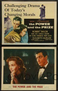 8z392 POWER & THE PRIZE 8 LCs '56 Robert Taylor & Elisabeth Mueller deal w/today's changing morals