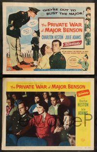 8z397 PRIVATE WAR OF MAJOR BENSON 8 LCs '55 Charlton Heston, Julie Adams, Sal Mineo!