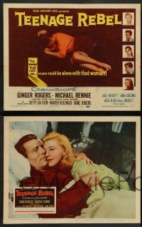 8z490 TEENAGE REBEL 8 LCs '56 Michael Rennie sends daughter to mom Ginger Rogers so he can have fun