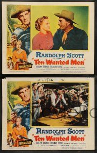 8z496 TEN WANTED MEN 8 LCs '54 cowboy Randolph Scott, Richard Boone, cool action scenes!