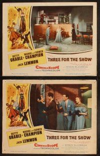 8z511 THREE FOR THE SHOW 8 LCs '54 Betty Grable, Jack Lemmon, Marge & Gower Champion!