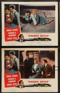 8z519 TIGHT SPOT 8 LCs '55 Edward G Robinson, Brian Keith & pretty Ginger Rogers!
