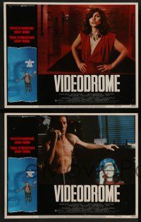 8z548 VIDEODROME 8 LCs '83 director David Cronenberg, James Woods, Debbie Harry, sci-fi thriller!