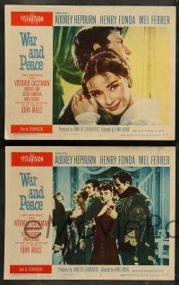 8z559 WAR & PEACE 8 LCs '56 Audrey Hepburn, Henry Fonda & Mel Ferrer, Leo Tolstoy epic!