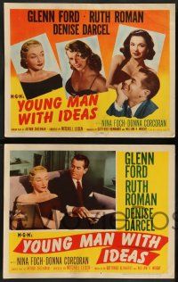 8z585 YOUNG MAN WITH IDEAS 8 LCs '52 Glenn Ford with sexy Ruth Roman, Denise Darcel & Nina Foch!