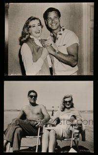 9a959 ANITA EKBERG 2 7.5x9.25 stills '56 with newlywed husband Anthony Steel, Hollywood or Bust!