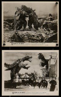 9a870 GIGANTIS THE FIRE MONSTER 4 8x10 stills '59 great images of Godzilla & Angurus battling!