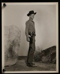 9a789 HIRED GUN 5 8x10 stills '57 cowboy western, all with Rory Calhoun shooting his gun!