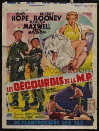9b048 OFF LIMITS Belgian '53 Wik art of soldiers Bob Hope & Mickey Rooney, sexy Marilyn Maxwell!