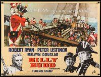 9b312 BILLY BUDD British quad '62 Terence Stamp, Robert Ryan, mutiny & high seas adventure!