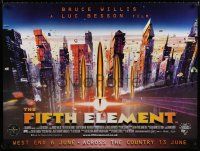 9b330 FIFTH ELEMENT advance DS British quad '97 directed by Luc Besson, cool different image!