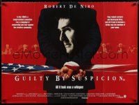 9b340 GUILTY BY SUSPICION British quad '91 great close-up of Robert De Niro on man's back!