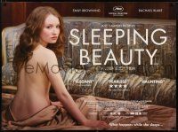 9b377 SLEEPING BEAUTY DS British quad '11 cool image of sexy naked Emily Browning on bed!
