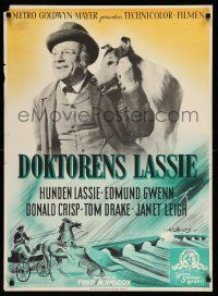 9b658 HILLS OF HOME Danish '49 artwork of Lassie the dog, Janet Leigh & Edmund Gwenn!