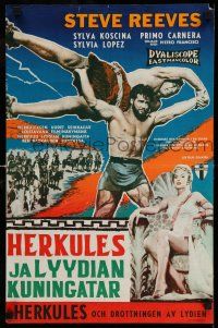 9b019 HERCULES UNCHAINED Finnish '60 Ercole e la regina di Lidia, mightiest man Steve Reeves!