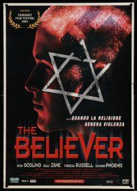 9b181 BELIEVER Italian 1sh '01 Jewish neo-nazi Ryan Gosling, swastika & Star of David design!