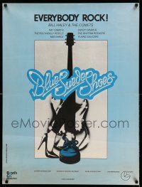9b183 BLUE SUEDE SHOES Italian 1sh '80 Curtis Clark, great different art of guitar and shoes!