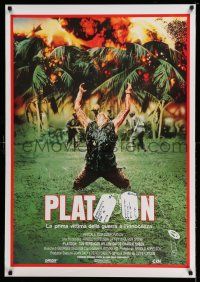 9b202 PLATOON Italian 1sh '87 Oliver Stone, Tom Berenger, Willem Dafoe, Vietnam War!
