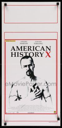 9b214 AMERICAN HISTORY X Italian locandina '99 B&W image of Edward Norton as skinhead neo-Nazi!