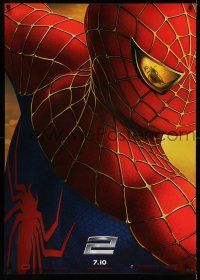 9b802 SPIDER-MAN 2 teaser Japanese 29x41 '04 Tobey Maguire in the title role w/ Doc Ock in eye!