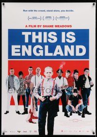 9b805 THIS IS ENGLAND Japanese 29x41 '06 Shane Meadows, young boy and skinheads, all in English!