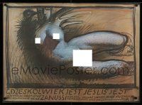 9b607 WHEREVER YOU ARE Polish 26x36 '88 different art of naked woman by F.V.B. Starowieyski!