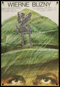 9b608 WIERNE BLIZNY Polish 25x37 '82 Andrzej Pagowski art of soldier's hat with eagle symbol!