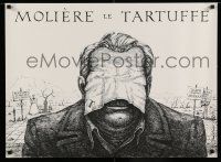 9b512 MOLIERE LE TARTUFFE stage play Polish 23x31 '80s Moliere, art of man w/handkerchief on face!