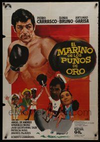 9b138 EL MARINO DE LOS PUNOS DE ORO Spanish '68 Jano art of boxer Pedro Carrasco!