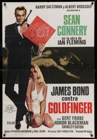 9b142 GOLDFINGER Spanish R75 great different art of Sean Connery as James Bond!