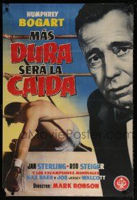 9b145 HARDER THEY FALL Spanish '56 Humphrey Bogart, Rod Steiger, boxer on ropes in ring image!