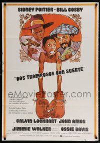 9b149 LET'S DO IT AGAIN Spanish '76 wacky art of Sidney Poitier, Bill Cosby, & Jimmie Walker!