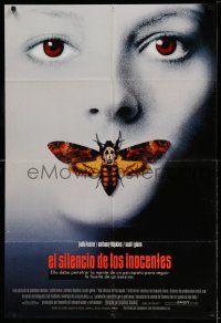 9b163 SILENCE OF THE LAMBS Spanish '91 image of Jodie Foster with moth over mouth!