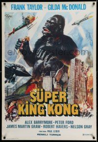 9b075 APE Turkish '76 different art of huge primate wreking havoc, Super King Kong!