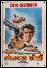 9b085 MAGNUM FORCE Turkish '73 different art of Clint Eastwood pointing his huge gun by Omer Muz!