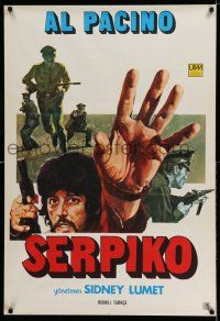 9b092 SERPICO Turkish '74 cool close up image of Al Pacino, Sidney Lumet crime classic!