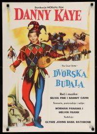 9b419 COURT JESTER Yugoslavian 20x28 '55 classic wacky Danny Kaye, Basil Rathbone!