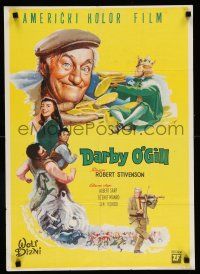9b423 DARBY O'GILL & THE LITTLE PEOPLE Yugoslavian 20x27 '59 Disney, Sean Connery, leprechaun!