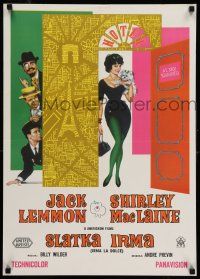9b447 IRMA LA DOUCE Yugoslavian 20x28 '63 Shirley MacLaine & Jack Lemmon, Billy Wilder directed!