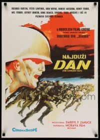 9b454 LONGEST DAY Yugoslavian 20x28 '62 Zanuck's World War II D-Day movie w/42 international stars